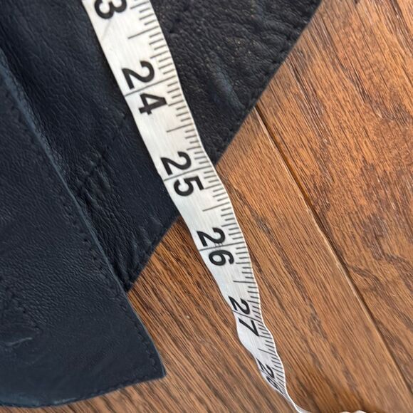 Muubaa lamb leather navy draped zipper jacket 6 - Picture 8 of 16